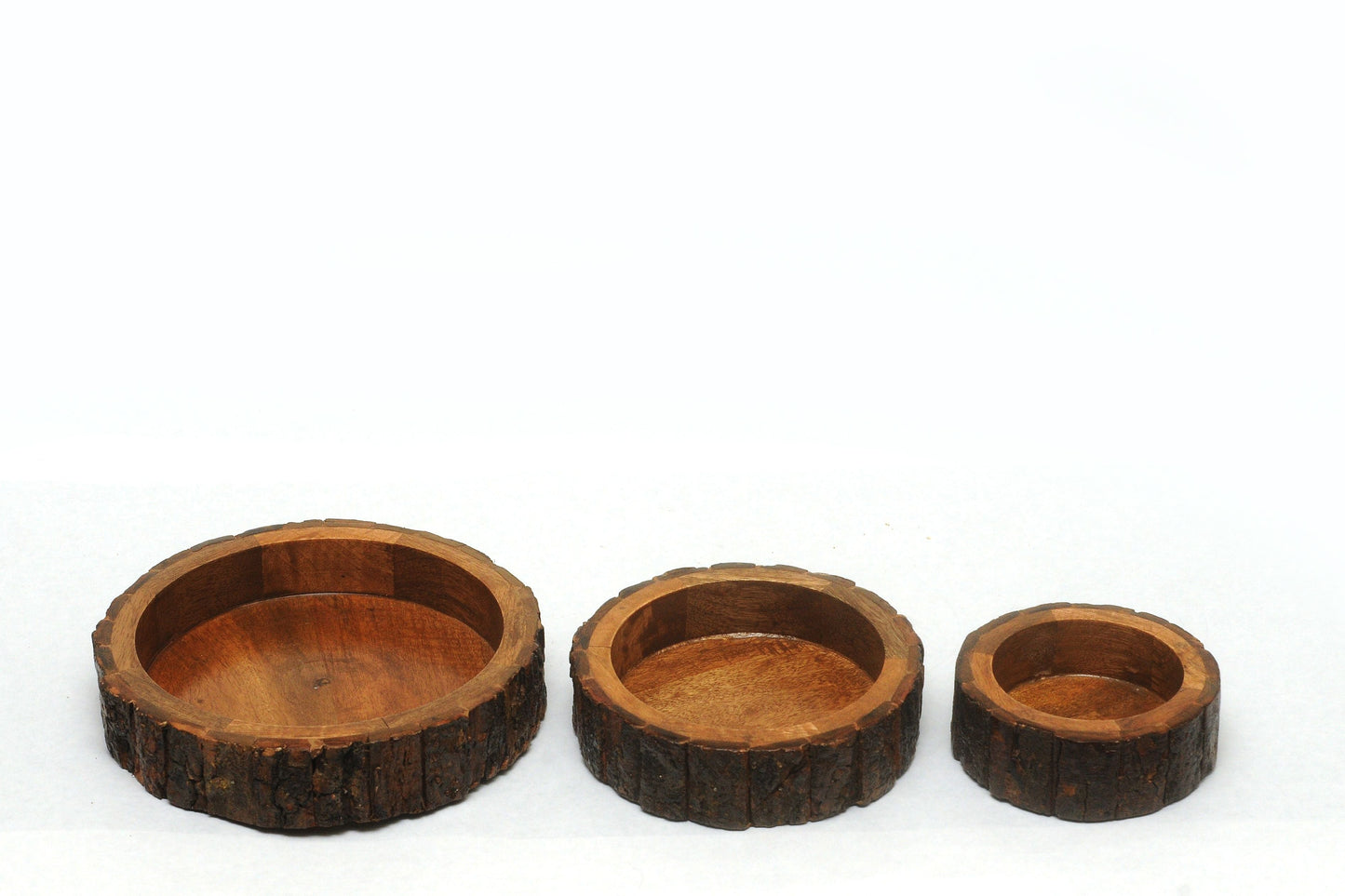 All-Natural Mango Wood Bark Water and Food Bowl Non-BPA Coating