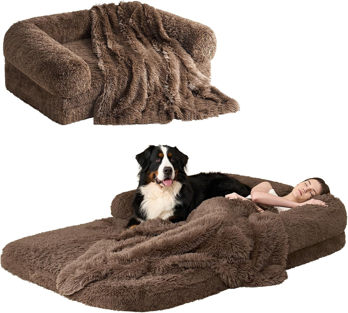 Foldable Human Dog Bed - 72x44x11, Grey