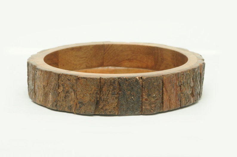 All-Natural Mango Wood Bark Water and Food Bowl Non-BPA Coating