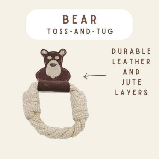 All Natural, Triple Stitched Pet Tug Toy. Durable, pet-safe and eco-friendly.