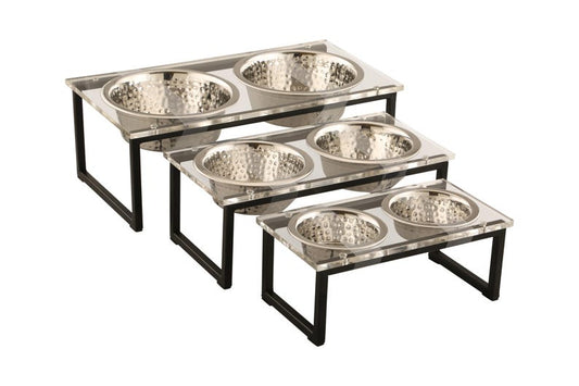 Acrylic Elevated Double Diners, stylish for all decor.